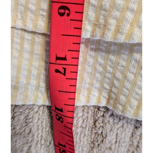 Originality Strapless Seersucker Peplum Top XL Cream Yellow Stripe NWT - Picture 7 of 8